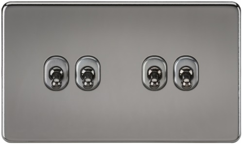 Screwless 10AX 4G 2-Way Toggle Switch - Black Nickel
