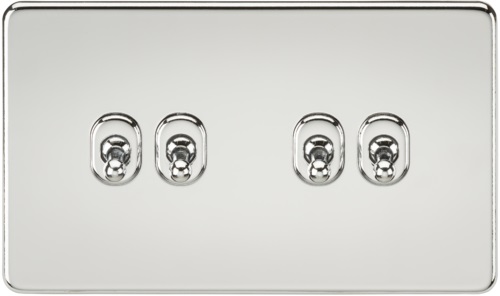 Screwless 10AX 4G 2-Way Toggle Switch - Polished Chrome