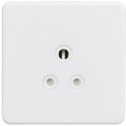 Screwless 5A Unswitched Round Socket - Matt White