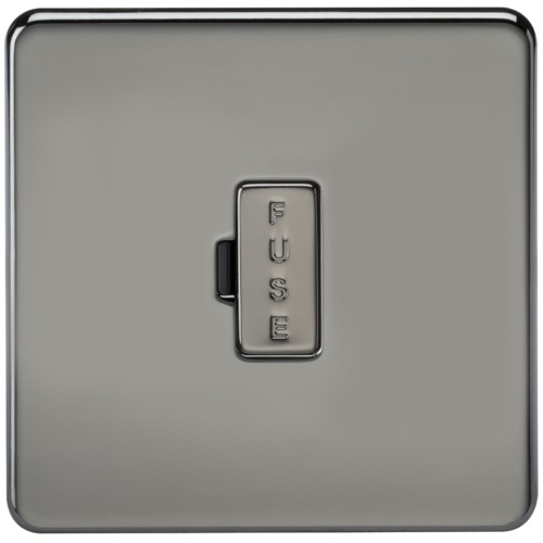 Screwless 13A Fused Spur Unit - Black Nickel