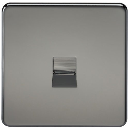 Screwless Telephone Master Socket - Black Nickel