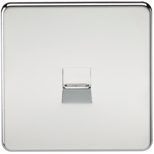 Screwless Telephone Master Socket - Polished Chrome