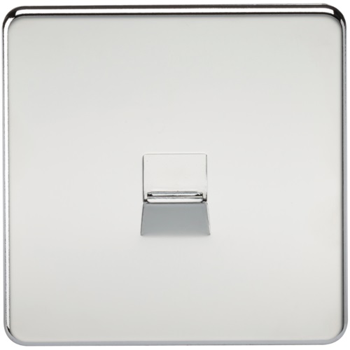 Screwless Telephone Extension Socket - Polished Chrome