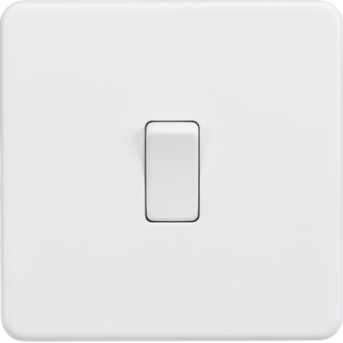 Screwless 20A 1G DP Switch - Matt White