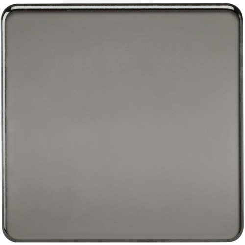 Screwless 1G Blanking Plate - Black Nickel