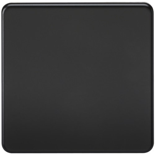 Screwless 1G Blanking Plate - Matt Black