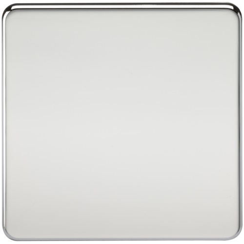 Screwless 1G Blanking Plate - Polished Chrome