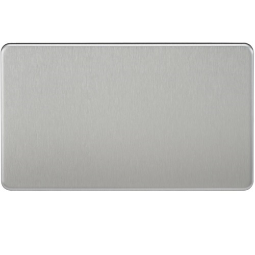 Screwless 2G Blanking Plate - Brushed Chrome