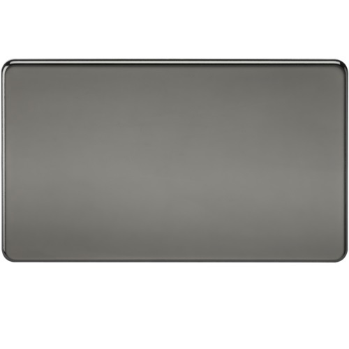 Screwless 2G Blanking Plate - Black Nickel