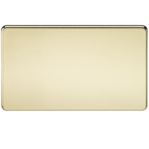 Screwless 2G Blanking Plate - Polished Brass 