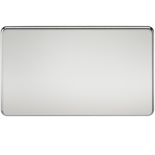 Screwless 2G Blanking Plate - Polished Chrome