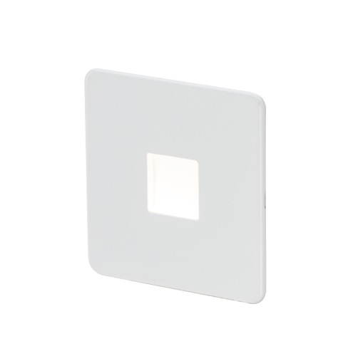 Screwless 230V LED Plinth Light - Matt White