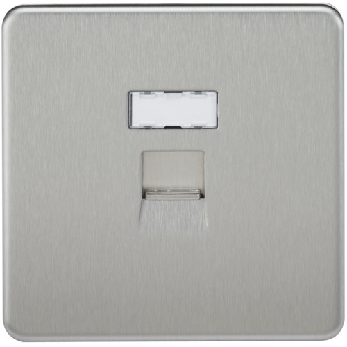 Screwless RJ45 network outlet - brushed chrome