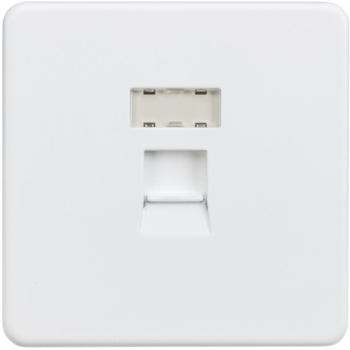 Screwless RJ45 network outlet - Matt white