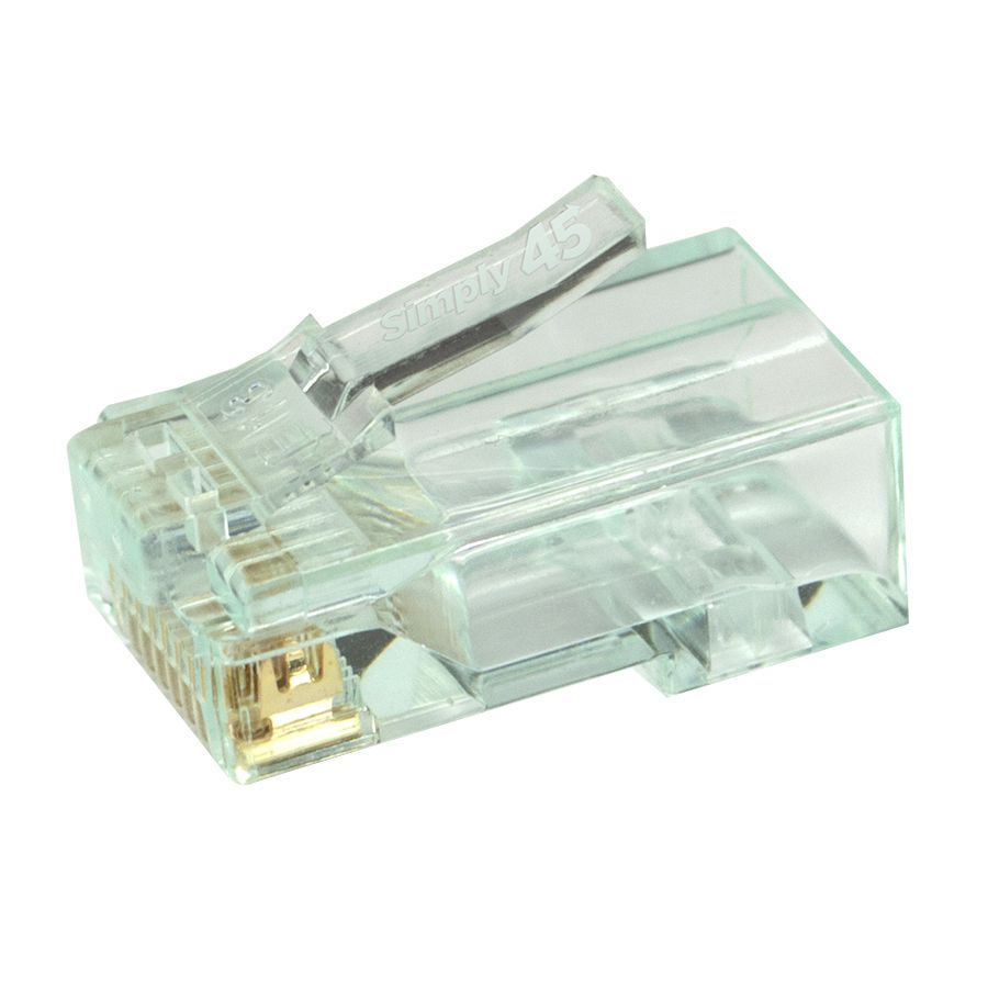 Simply45 Unshielded Pass Through RJ45 Modular Plugs for Cat6 UTP (100 pieces) [Green]
