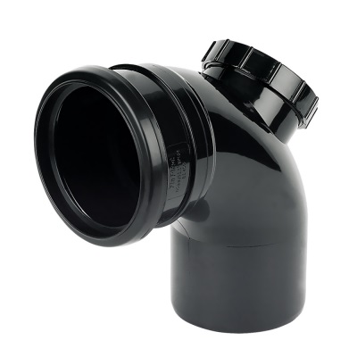 Soil Ring 92° Single Socket Access Bend 110mm - Black