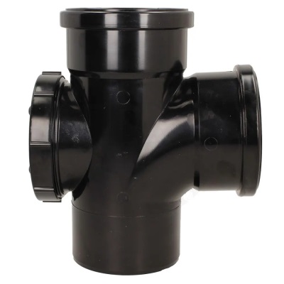 Soil Ring 92° Double Socket Access Branch 110mm - Black