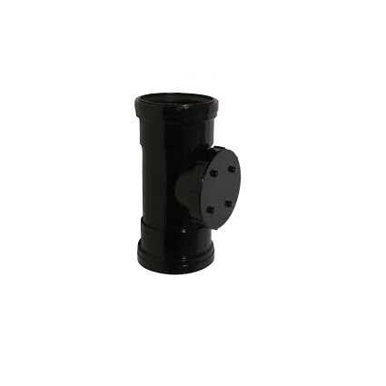  92° Double Socket Access Pipe 110mm - Black