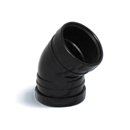 110mm 45°/135° Double Socket Bend [Black]