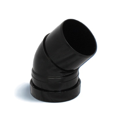 110mm 45°/135° Single Socket Bend [Black]