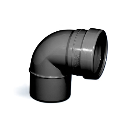 110mm  90° Knuckle Single socket bend - black