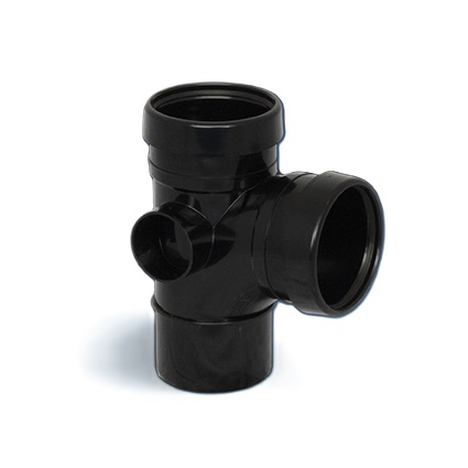 Soil Ring 92Â° Double Socket Branch 110mm - Black