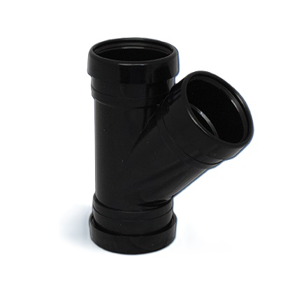 Soil Ring 45/135° Triple Socket Branch 110mm - Black