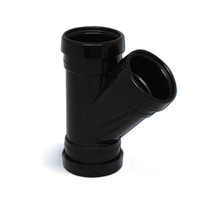 Soil Ring 45/135Â° Triple Socket Branch 110mm - Black