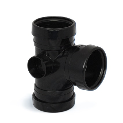 Soil Ring 92° Triple Socket Branch w/ Boss 110mm - Black