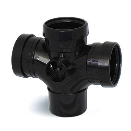 Soil Ring 92.5° Double Branch 110mm - Black