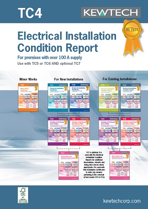 KEWTECH TC4 Condition Report Inspection Schedule for 100A+ supply