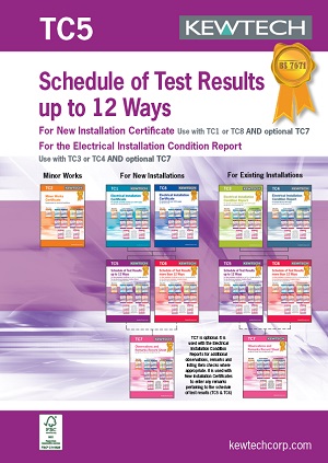 KEWTECH TC5 Schedule of Test results 12 Ways 