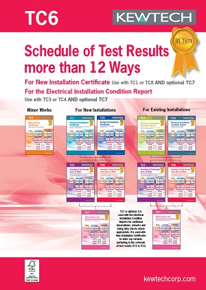KEWTECH TC6 Schedule of Test results 36 Ways