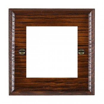 Hamilton Woods Ovolo Antique Mahogany 2 Module EuroFix 50x50mm Aperture Plate with Grid