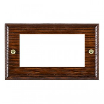 Hamilton Woods Ovolo Antique Mahogany 4 Module EuroFix 100x50mm Aperture Plate with Grid