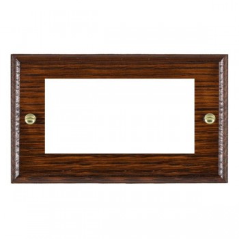 Hamilton Woods Ovolo Antique Mahogany 4 Module EuroFix 100x50mm Aperture Plate with Grid