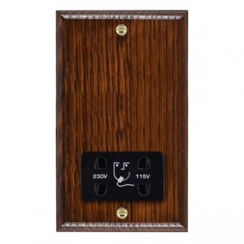 Hamilton Woods Ovolo Antique Mahogany Dual Voltage Shaver Socket with Black Insert