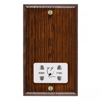 Hamilton Woods Ovolo Antique Mahogany Dual Voltage Shaver Socket with White Insert