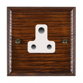 Hamilton Woods Ovolo Antique Mahogany 1 Gang 5A Unswitched Socket with White Insert