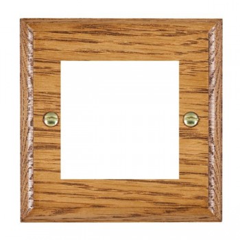 Hamilton Woods Ovolo Medium Oak 2 Module EuroFix 50x50mm Aperture Plate with Grid