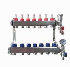 7 Port manifold With Pressure gauge and auto air vent